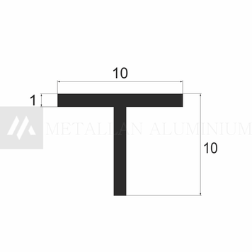 Алюм. Тавр 10х10х1 мм - анодований 38-0154 фото