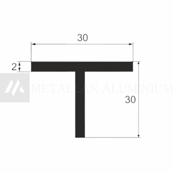 Алюм. Тавр 30х30х2 мм - анодований 38-0041 фото