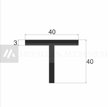 Алюм. Тавр 40х40х3 мм - анодований 38-0068 фото
