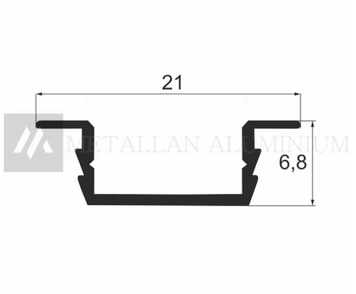 LED профіль накладний (21х6,8 мм) - анодований 42-0001 фото