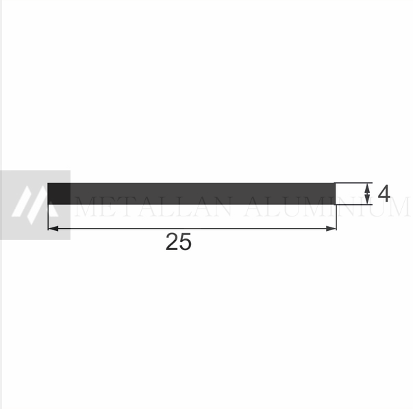 Алюм. Полоса 25х4 мм - без покриття 25-0125 фото