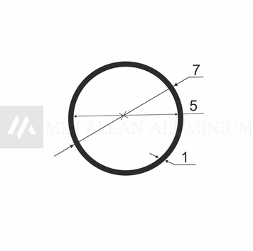 Алюм.труба 7х1 мм (внут.розм. 5) - без покриття 01-0006 фото