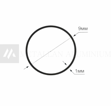 Алюм.труба 9х1 мм (внут.розм. 7) - анодований 02-0020 фото